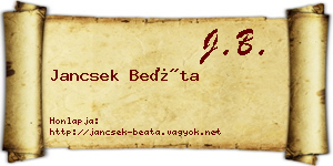 Jancsek Beáta névjegykártya
