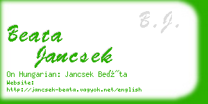 beata jancsek business card